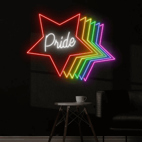 Rainbow Pride Star Led Sign LGBT Pride Lover Sign