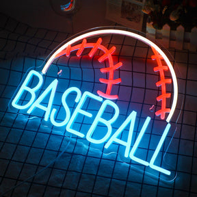 Red&White Blue Baseball Neon Sign