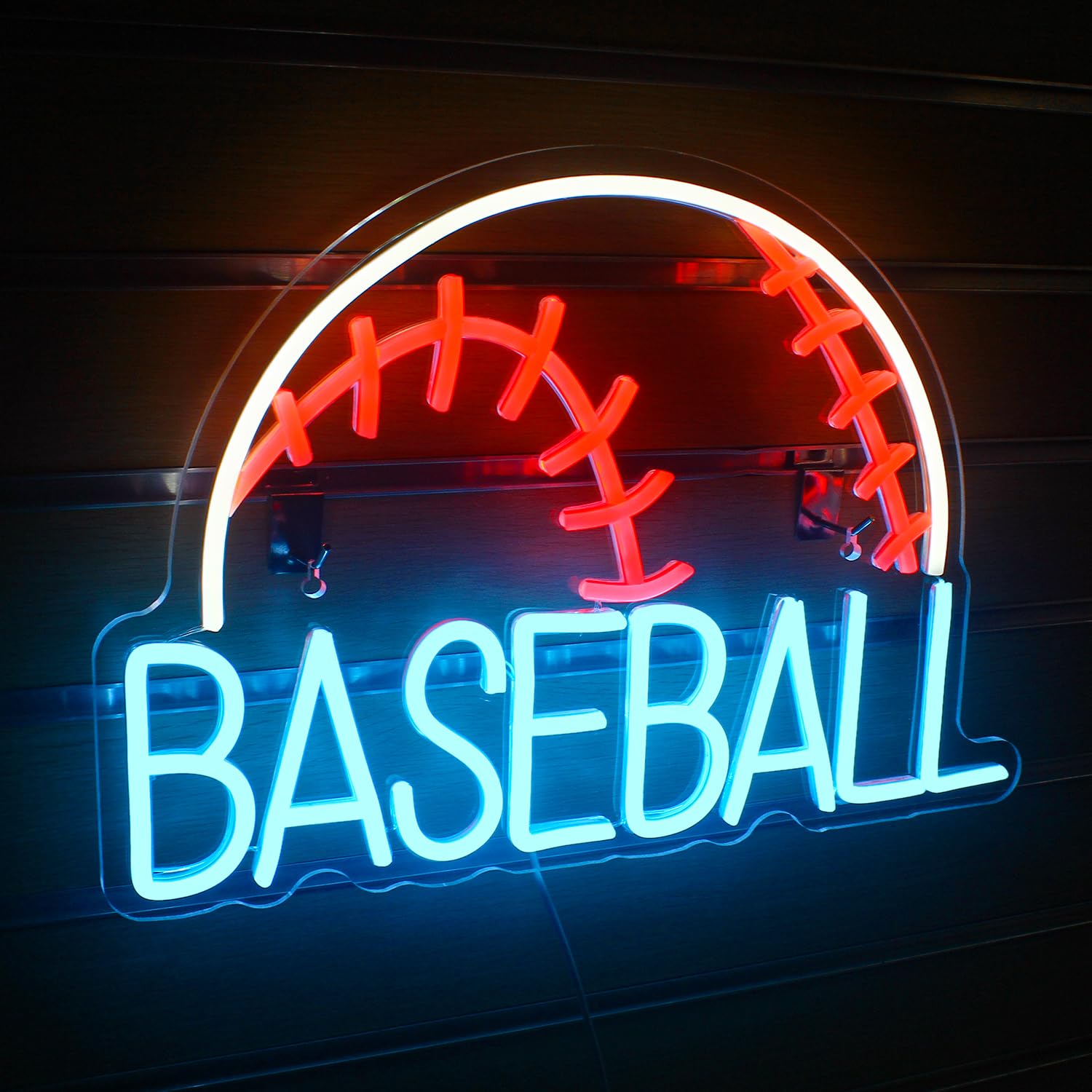 Red&White Blue Baseball Neon Sign