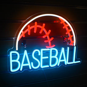 Red&White Blue Baseball Neon Sign