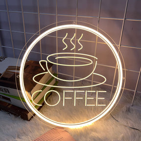 Round Coffee Neon Sign