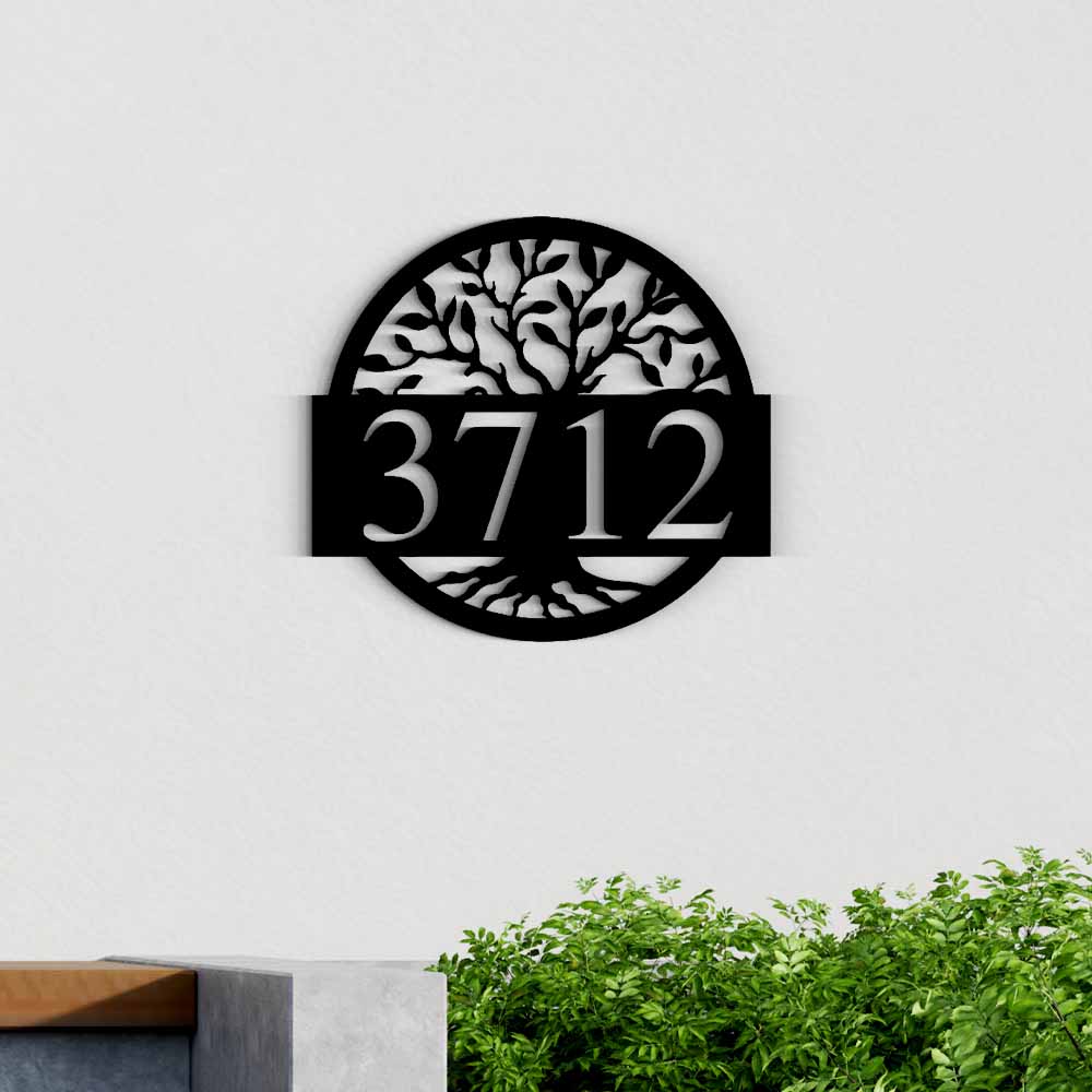 Round Metal Address Sign for House