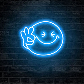 Smiley Face Neon Sign OK Neon Sign Wall Decor Art