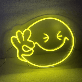 Smiley Face Neon Sign OK Neon Sign Wall Decor Art