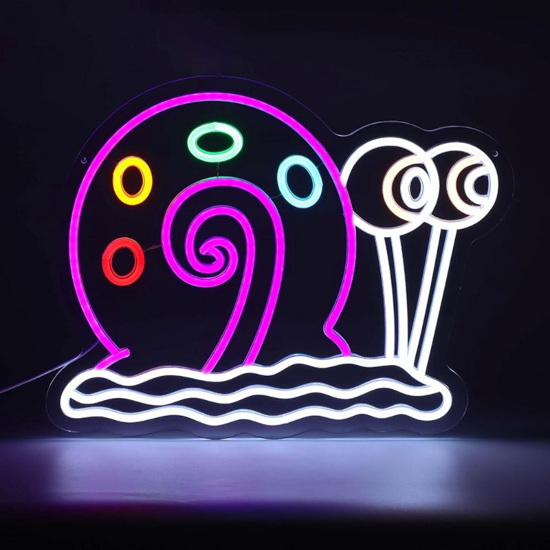 Snail Neon Sign Anime Cartoon Neon Sign Gaming Room Decor