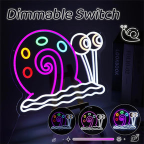 Snail Neon Sign Anime Cartoon Neon Sign Gaming Room Decor