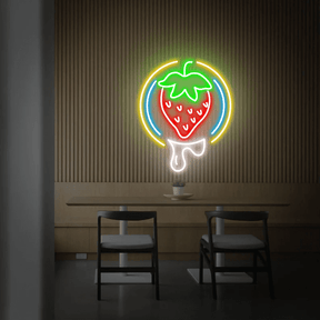 Strawberry Neon Sign Fruit Led Sign Shop Decor Sign