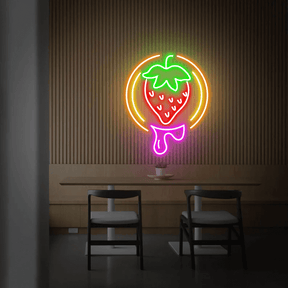 Strawberry Neon Sign Fruit Led Sign Shop Decor Sign