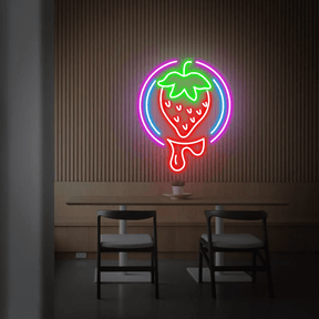 Strawberry Neon Sign Fruit Led Sign Shop Decor Sign