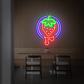 Strawberry Neon Sign Fruit Led Sign Shop Decor Sign