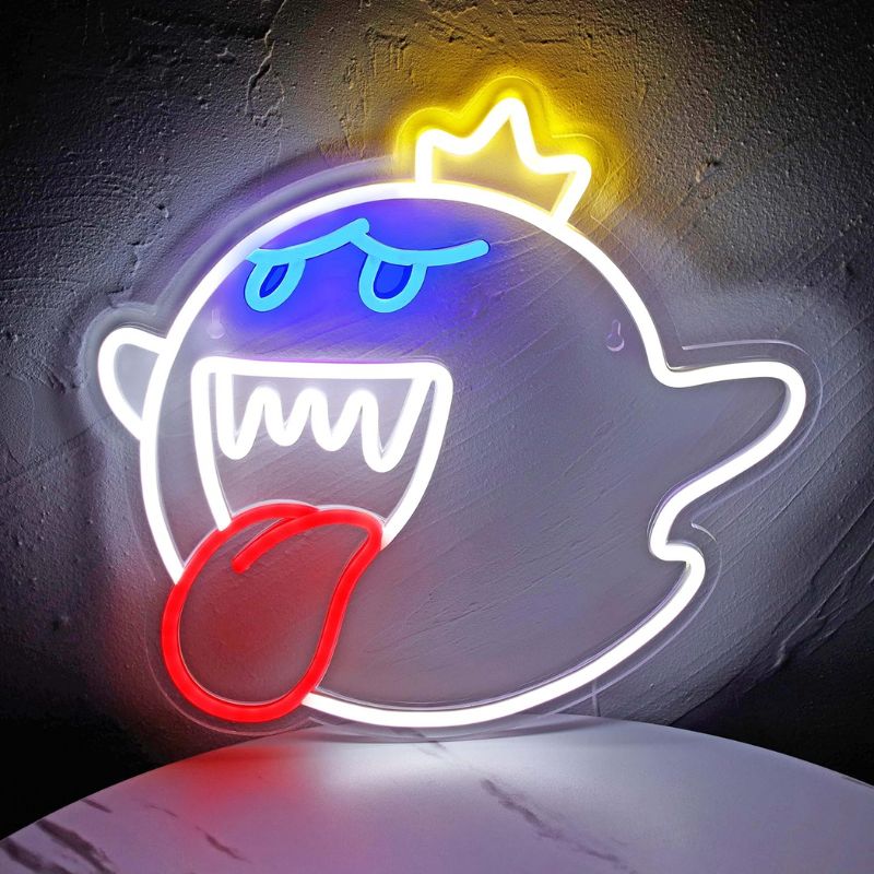 The Ghost Face Cartoon LED Neon Sign Boy Gaming Room Sign