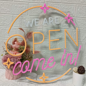 We Are Open Come In Neon Sign Shop Open Sign