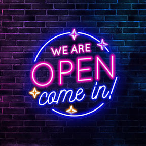 We Are Open Come In Neon Sign Shop Open Sign