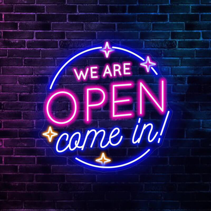 We Are Open Come In Neon Sign Shop Open Sign