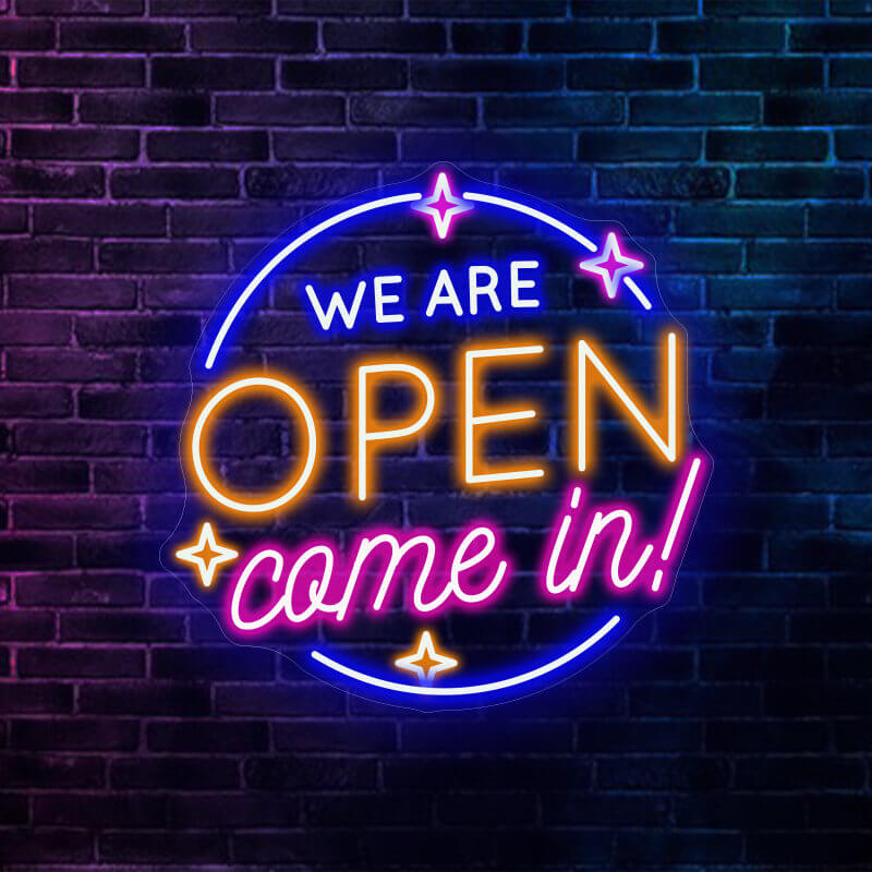 We Are Open Come In Neon Sign Shop Open Sign