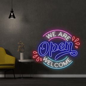 We Are Open Welcome Neon Sign