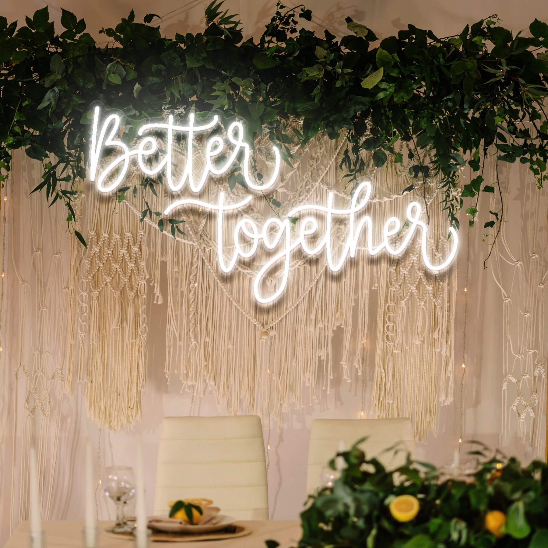 Better Together Neon Sign for Wedding Party Decor