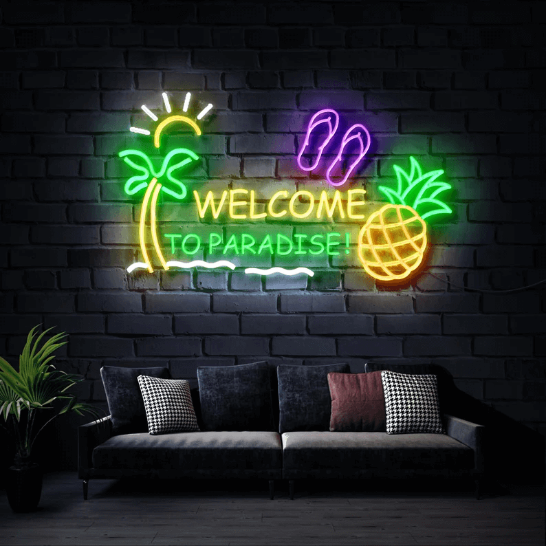 Welcome to Paradise Neon Sign Pineapple Led Sign