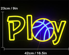 Yellow&Blue Basketball Neon Sign