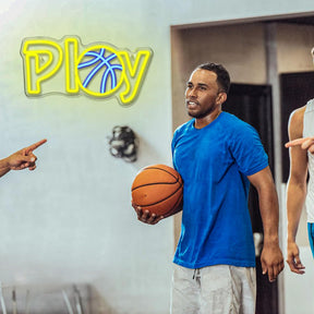 Yellow&Blue Basketball Neon Sign