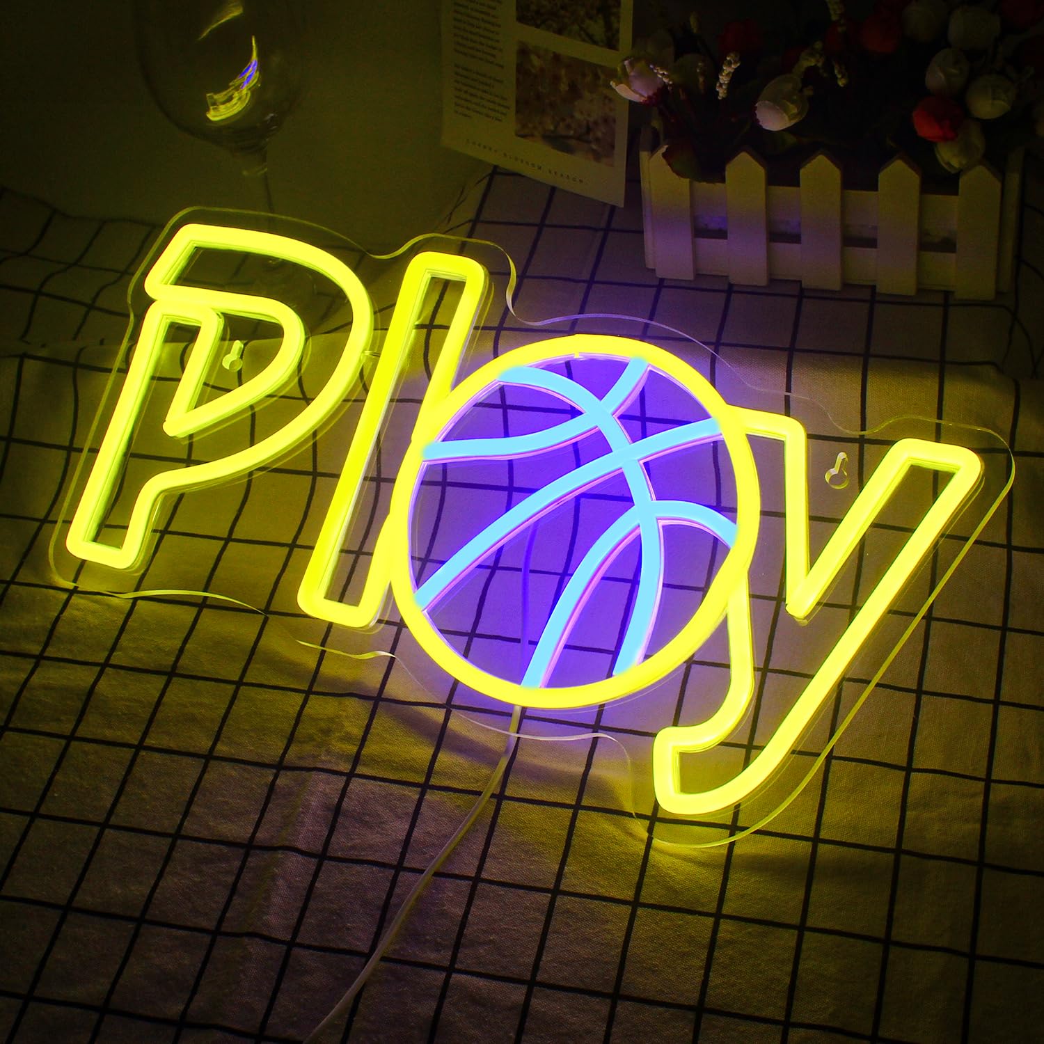 Yellow&Blue Basketball Neon Sign