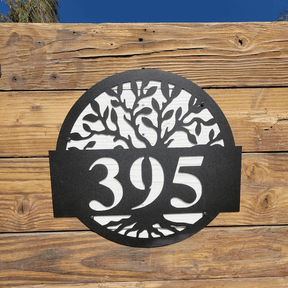 Round Metal Address Sign for House