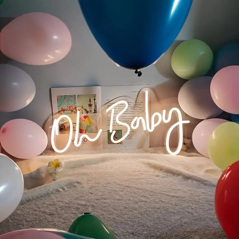 Oh Baby Neon Sign for Baby Shower Decoration