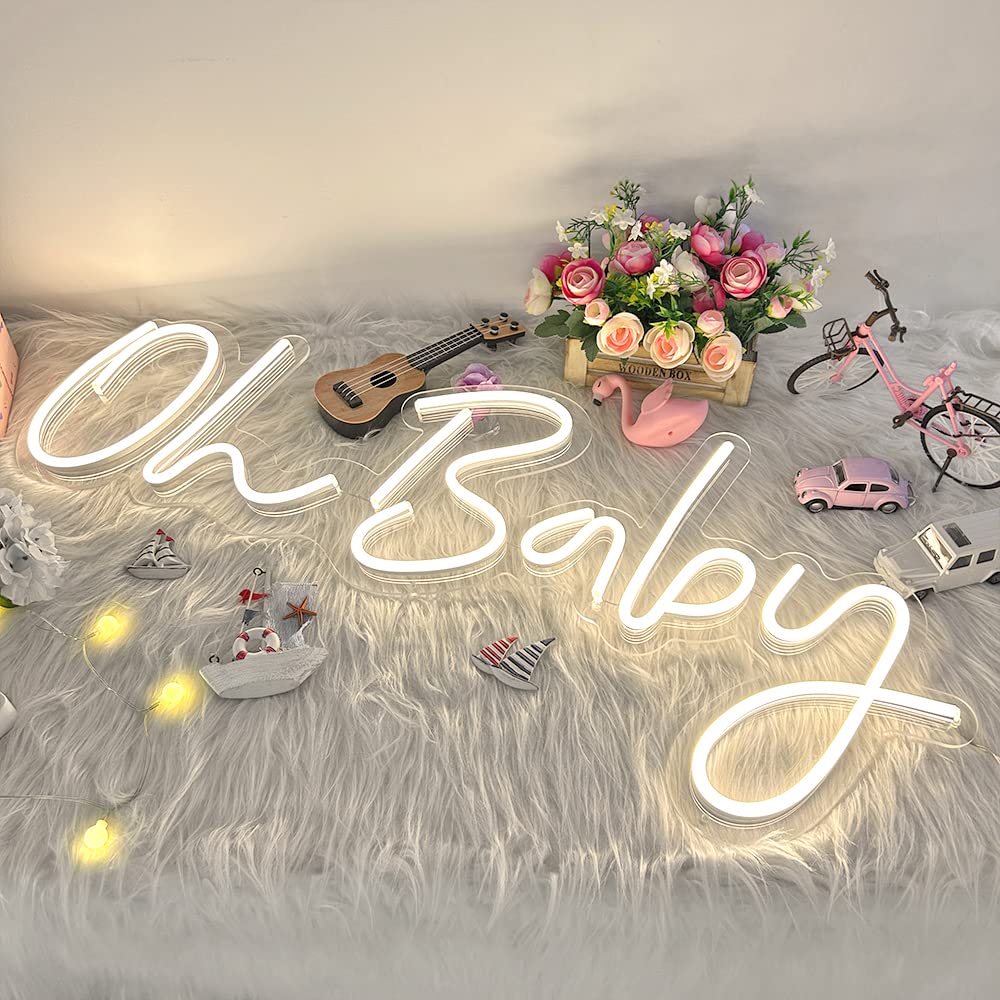 Oh Baby Neon Sign for Baby Shower Party Decor