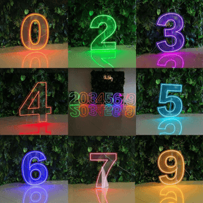 0 to 9 Number LED Neon Sign Wall Letters Light Party Decoration