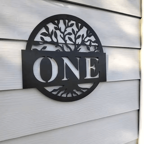 Round Metal Address Sign for House