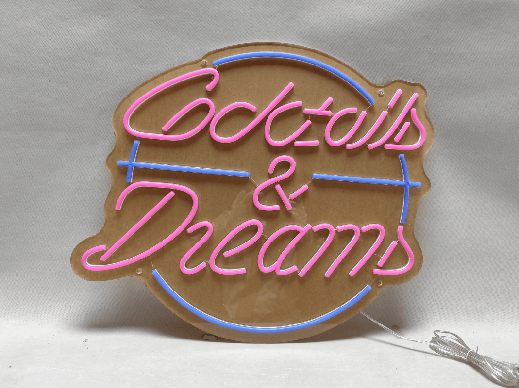 Cocktails And Dreams Neon Sign Bar Decor Neon Sign