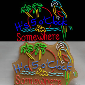 It's 5 O'clock Somewhere Neon Sign Shop Home Wall Decor Sign