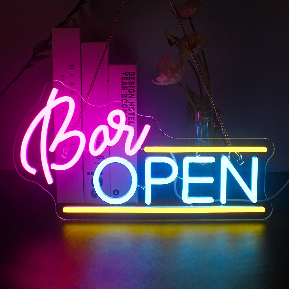 Bar Open Neon Sign for Bar Party Decor