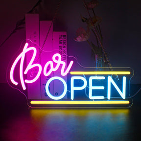 Bar Open Neon Sign for Bar Party Decor