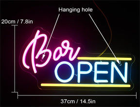 Bar Open Neon Sign for Bar Party Decor