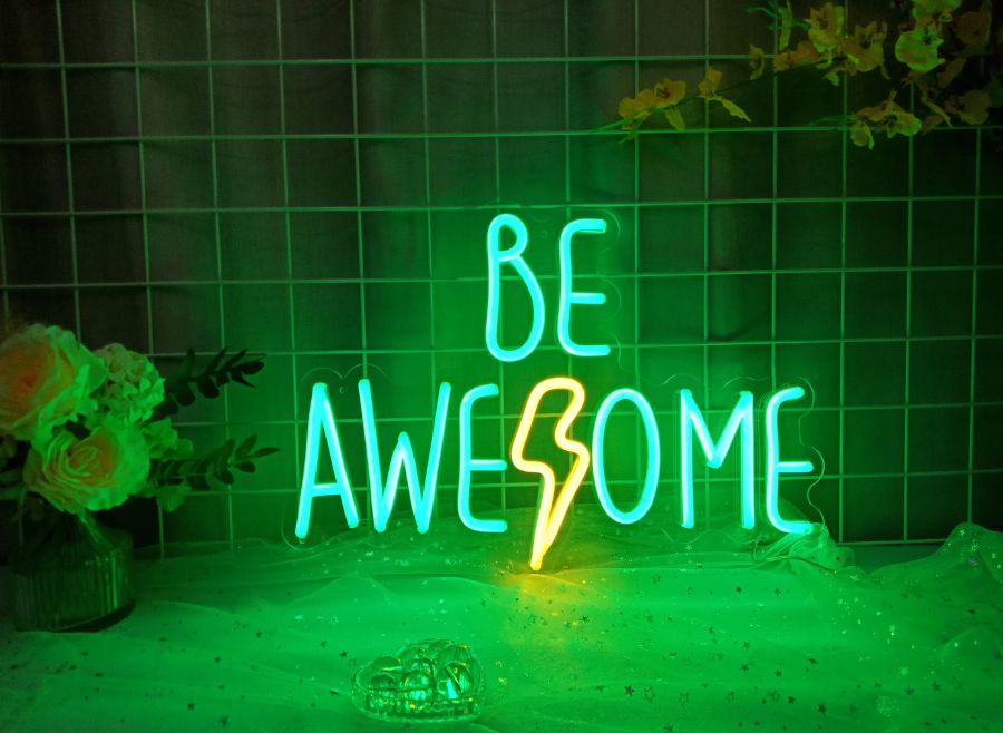 Be Awesome LED Neon Sign Wall Decor Sign