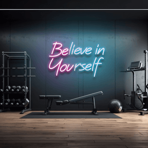 Believe in Yourself Neon Sign for Gym Wall Decor