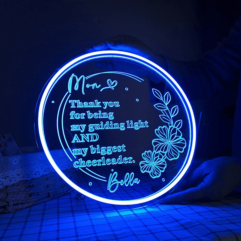 Round Neon Sign Custom Name Personalised Mother's Day Gift