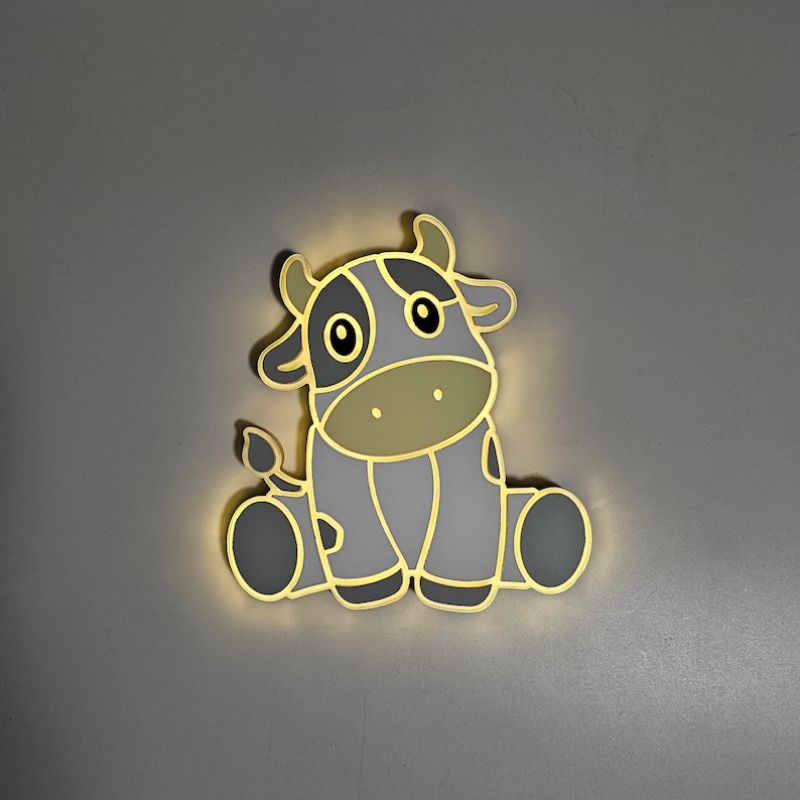 Cute Cow Light Sign Kids Room Decor Sign