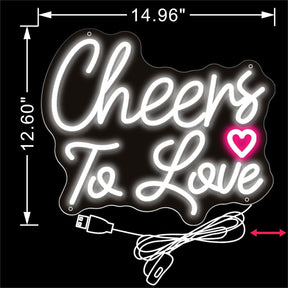 Cheers to Love Neon Sign Valentines Neon Sign