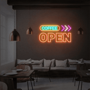 Coffee Open Neon Sign Shop Decor Led Neon Sign