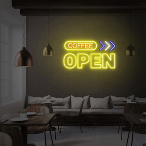 Coffee Open Neon Sign Shop Decor Led Neon Sign