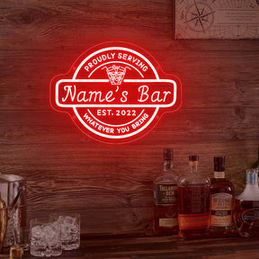 Personalized Bar Cocktail Beer Signs LED Neon Lights for Men Gifts