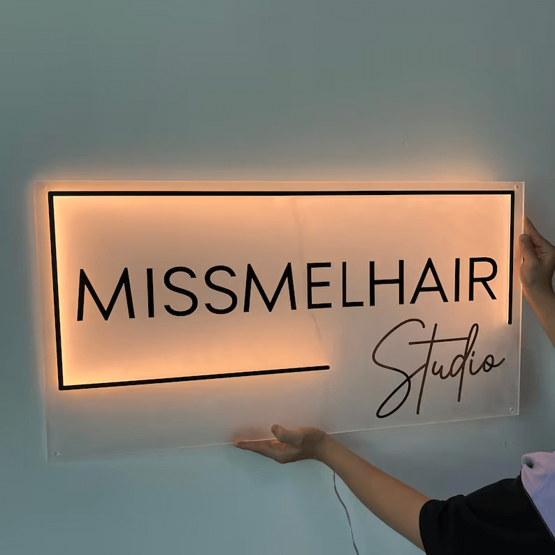 Custom Acrylic Backlit  Business Logo Sign 3D Wall Decor Sign