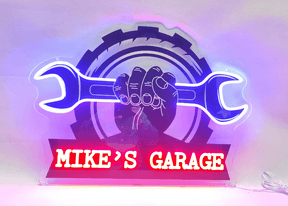 Custom Garage Led Neon Sign Men Gift Wall Decor Light