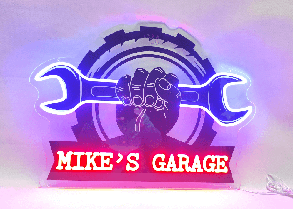 Custom Garage Led Neon Sign Men Gift Wall Decor Light