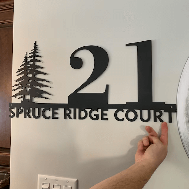 Custom Metal House Number Sign Address Plaque