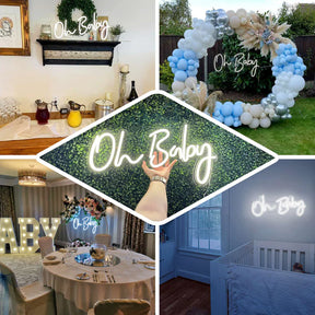 Oh Baby Neon Sign for Baby Shower Decoration