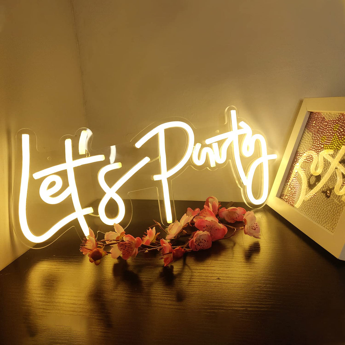 Let's Party Neon Sign for Event Party Decor