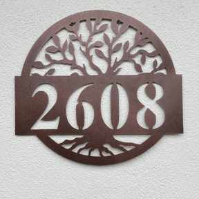 Round Metal Address Sign for House